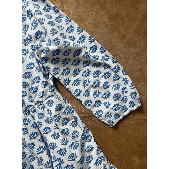 J. Crew White Blue Seashell Print Dress - Picture 4 of 7